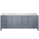 Lexora Jacques 84" W x 22" D Dark Grey Double Bath Vanity and Marble Top