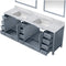 Lexora Jacques 84" W x 22" D Dark Grey Double Bath Vanity with Marble Top and 34" Mirrors