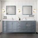 Lexora Jacques 84" W x 22" D Dark Grey Double Bath Vanity and Marble Top