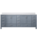 Lexora Jacques 84" W x 22" D Dark Grey Double Bath Vanity and Marble Top