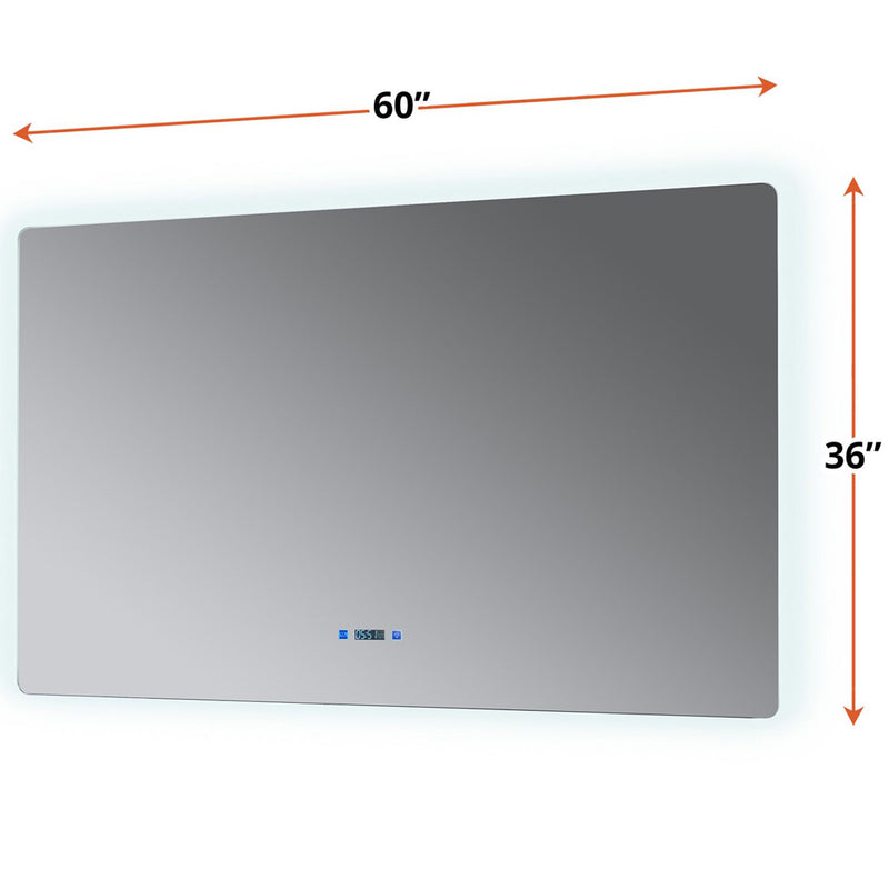 Lexora Lugano 60" W x 36" H LED Bathroom Vanity Mirror