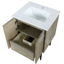 Lexora Lancy 24" W x 20" D Rustic Acacia Bath Vanity Marble Top