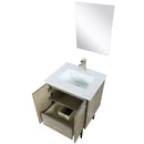 Lexora Lancy 24" W x 20" D Rustic Acacia Bath Vanity White Quartz Top with Faucet Set and 18" Mirror