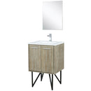 Lexora Lancy 24" W x 20" D Rustic Acacia Bath Vanity White Quartz Top with Faucet Set and 18" Mirror