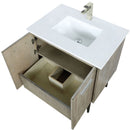 Lexora Lancy 30" W x 20" D Rustic Acacia Bath Vanity White Quartz Top with Faucet Set