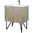 Lexora Lancy 30" W x 20" D Rustic Acacia Bath Vanity White Quartz Top with Faucet Set