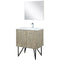 Lexora Lancy 30" W x 20" D Rustic Acacia Bath Vanity White Quartz Top with Faucet Set and 28" Mirror