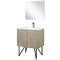 Lexora Lancy 30" W x 20" D Rustic Acacia Bath Vanity White Quartz Top with Faucet Set and 28" Mirror