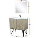 Lexora Lancy 36" W x 20" D Rustic Acacia Bath Vanity White Quartz Top with Faucet Set