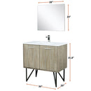 Lexora Lancy 36" W x 20" D Rustic Acacia Bath Vanity White Quartz Top with Faucet Set and 28" Mirror