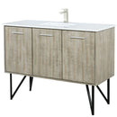 Lexora Lancy 48" W x 20" D Rustic Acacia Bath Vanity, White Quartz Top with Faucet Set