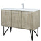 Lexora Lancy 48" W x 20" D Rustic Acacia Bath Vanity, White Quartz Top with Faucet Set