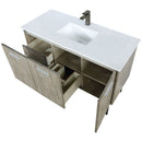 Lexora Lancy 48" W x 20" D Rustic Acacia Bath Vanity, White Quartz Top with Faucet Set