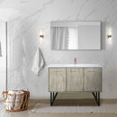 Lexora Lancy 48" W x 20" D Rustic Acacia Bath Vanity, White Quartz Top with Faucet Set