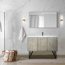 Lexora Lancy 48" W x 20" D Rustic Acacia Bath Vanity White Quartz Top with Faucet Set and 43" Mirror