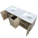 Lexora Lancy 60" W x 20" D Rustic Acacia Double Bath Vanity and Marble Top