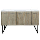 Lexora Lancy 60" W x 20" D Rustic Acacia Double Bath Vanity and Marble Top