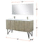 Lexora Lancy 60" W x 20" D Rustic Acacia Double Bath Vanity White Quartz Top with Faucet Set and 55" Mirror