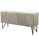 Lexora Lancy 72" W x 20" D Rustic Acacia Double Bath Vanity and Marble Top