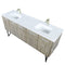 Lexora Lancy 72" W x 20" D Rustic Acacia Double Bath Vanity White Quartz Top with Faucet Set