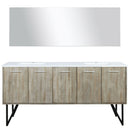 Lexora Lancy 72" W x 20" D Rustic Acacia Double Bath Vanity Marble Top and 70" Mirror