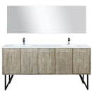 Lexora Lancy 72" W x 20" D Rustic Acacia Double Bath Vanity White Quartz Top with Faucet Set and 70" Mirror