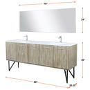 Lexora Lancy 80" W x 20" D Rustic Acacia Double Bath Vanity White Quartz Top with Faucet Set