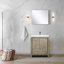 Lexora Lafarre 30" W x 20" D Rustic Acacia Bath Vanity White Quartz Top and Faucet Set