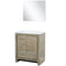 Lexora Lafarre 30" W x 20" D Rustic Acacia Bath Vanity Marble Top and 28" Mirror