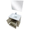 Lexora Lafarre 30" W x 20" D Rustic Acacia Bath Vanity White Quartz Top with Faucet Set and 28" Mirror