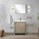 Lexora Lafarre 30" W x 20" D Rustic Acacia Bath Vanity White Quartz Top with Faucet Set and 28" Mirror