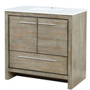 Lexora Lafarre 36" W x 20" D Rustic Acacia Bath Vanity and Marble Top