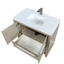 Lexora Lafarre 36" W x 20" D Rustic Acacia Bath Vanity White Quartz Top and Faucet Set