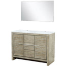 Lexora Lafarre 48" W x 20" D Rustic Acacia Double Bath Vanity Marble Top and 43" Mirror