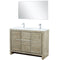 Lexora Lafarre 48" W x 20" D Rustic Acacia Double Bath Vanity White Quartz Top with Faucet Set and 43" Mirror