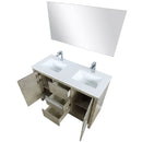 Lexora Lafarre 48" W x 20" D Rustic Acacia Double Bath Vanity White Quartz Top with Faucet Set and 43" Mirror