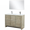 Lexora Lafarre 48" W x 20" D Rustic Acacia Double Bath Vanity White Quartz Top with Faucet Set and 43" Mirror