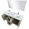 Lexora Lafarre 60" W x 20" D Rustic Acacia Double Bath Vanity White Quartz Top with Faucet Set and 55" Mirror