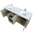 Lexora Lafarre 72" W x 20" D Rustic Acacia Double Bath Vanity White Quartz Top with Faucet Set