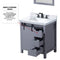 Lexora Marsyas 30" W x 22" D Dark Grey Bath Vanity and Carrara Marble Countertop