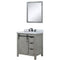 Lexora Marsyas 30" W x 22" D Ash Grey Bath Vanity Marble Countertop Faucet Set and 28" Mirror