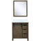 Lexora Marsyas 30" W x 22" D Rustic Brown Bath Vanity Marble Countertop and 28" Mirror