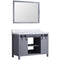 Lexora Marsyas 48" W x 22" D Dark Grey Bath Vanity Carrara Marble Countertop and 44" Mirror