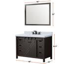 Lexora Marsyas 48" W x 22" D Brown Bath Vanity Marble Countertop with Faucet Set and 44" Mirror