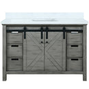 Lexora Marsyas 48" W x 22" D Ash Grey Bath Vanity and Marble Countertop