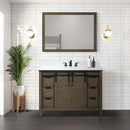 Lexora Marsyas 48" W x 22" D Rustic Brown Bath Vanity Marble Countertop with Faucet Set and 44" Mirror