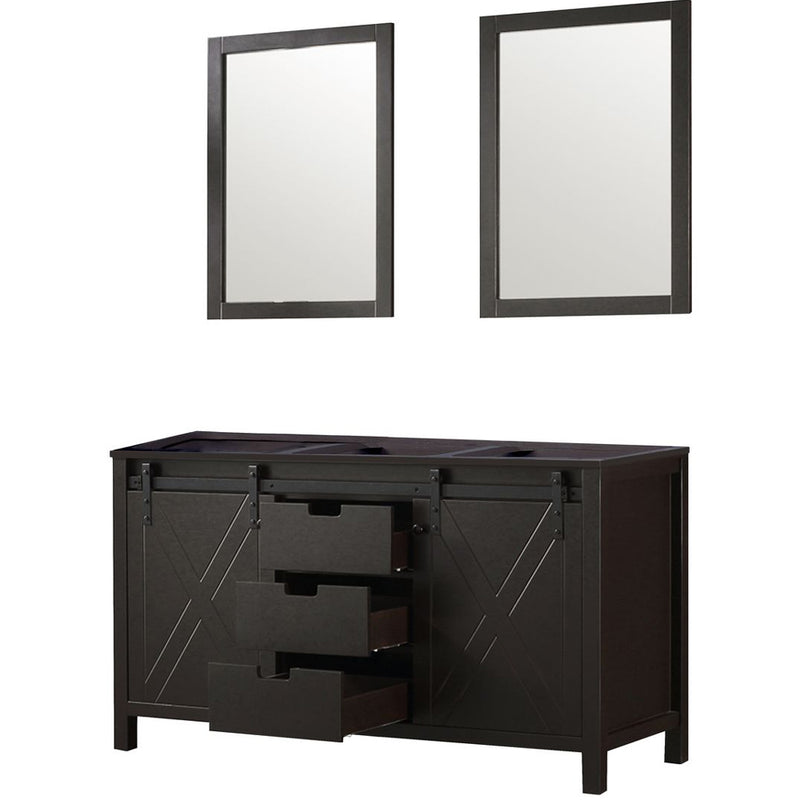 Lexora Marsyas 60" W x 22" D Double Bath Vanity and 24" Mirrors