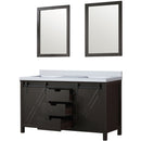 Lexora Marsyas 60" W x 22" D Brown Double Bath Vanity Marble Countertop and 24" Mirrors