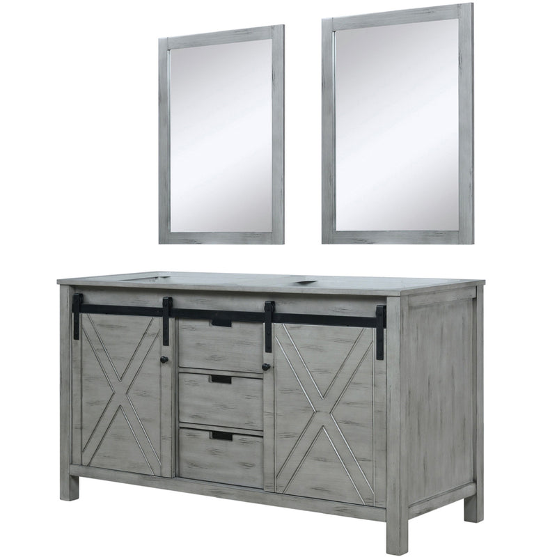 Lexora Marsyas 60" W x 22" D Double Bath Vanity and 24" Mirrors