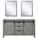 Lexora Marsyas 60" W x 22" D Double Bath Vanity and 24" Mirrors